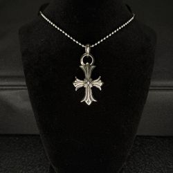 Chrome Hearts Big Pendant Floral Cross Necklace 