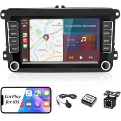 Android 10 Car Stereo with Apple Carplay for VW Jetta Beetle Tiguan Passat Golf Polo Seat Skoda Octavia, 7 Inch Touch Screen Car Radio with Bluetooth,