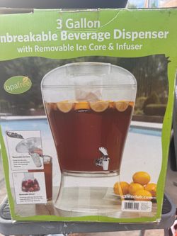 3 Gallon Beverage Dispenser, Clear BPA Free Acrylic Drink Container with No Drip Spigot for Parties, Events and Home Use