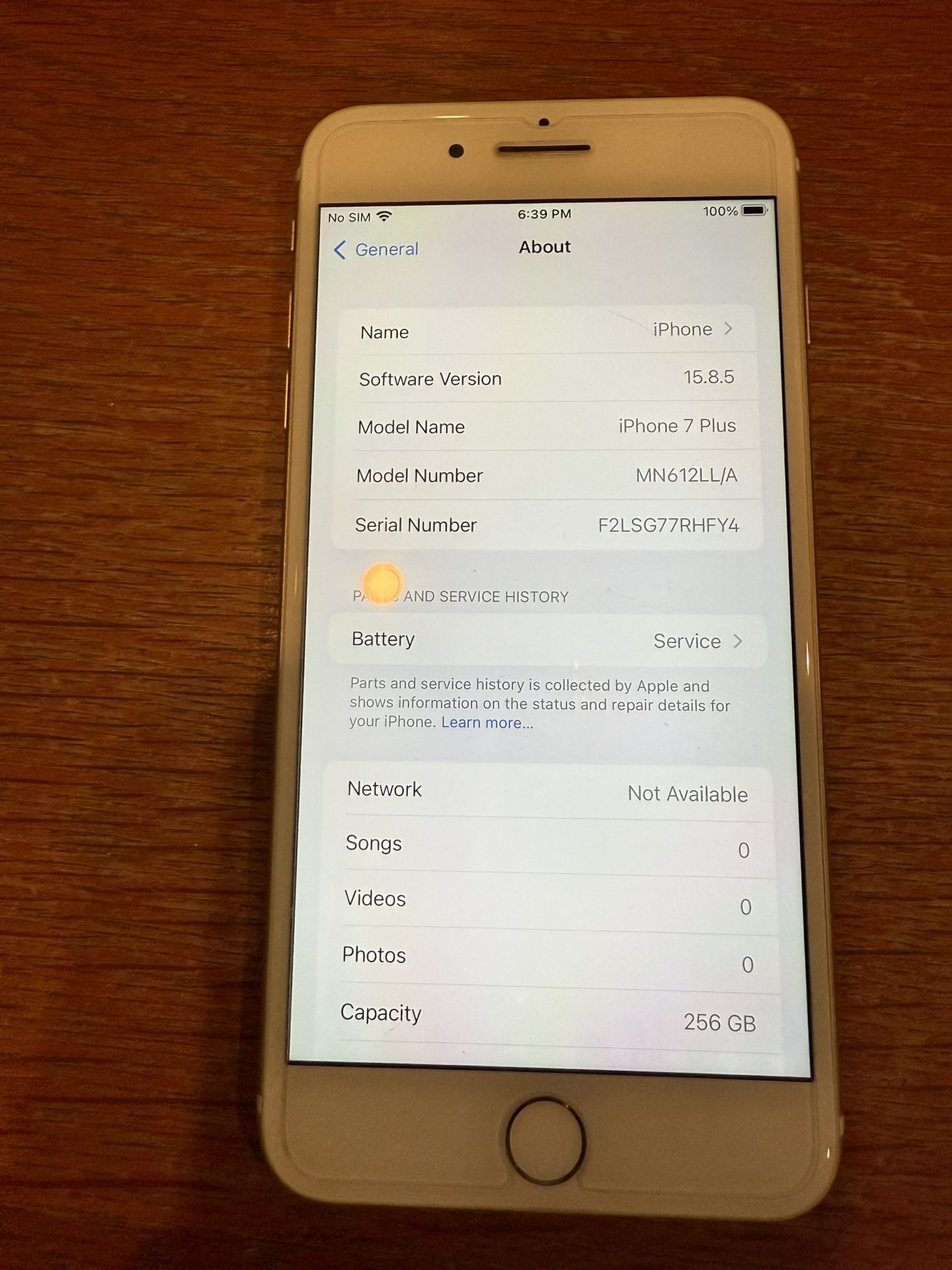 iPhone 7 Plus 256 GB Storage