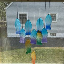 ON SALE Gorgeous Rainbow Genuine Glass Wind Chime