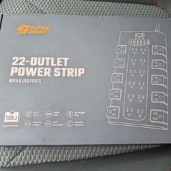 Super Danny 22-Outlet Power Strip with 6 USB Ports