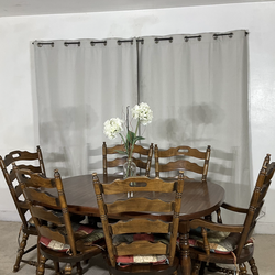 Vintage Solid Wood Extendable Dining Table & Chairs