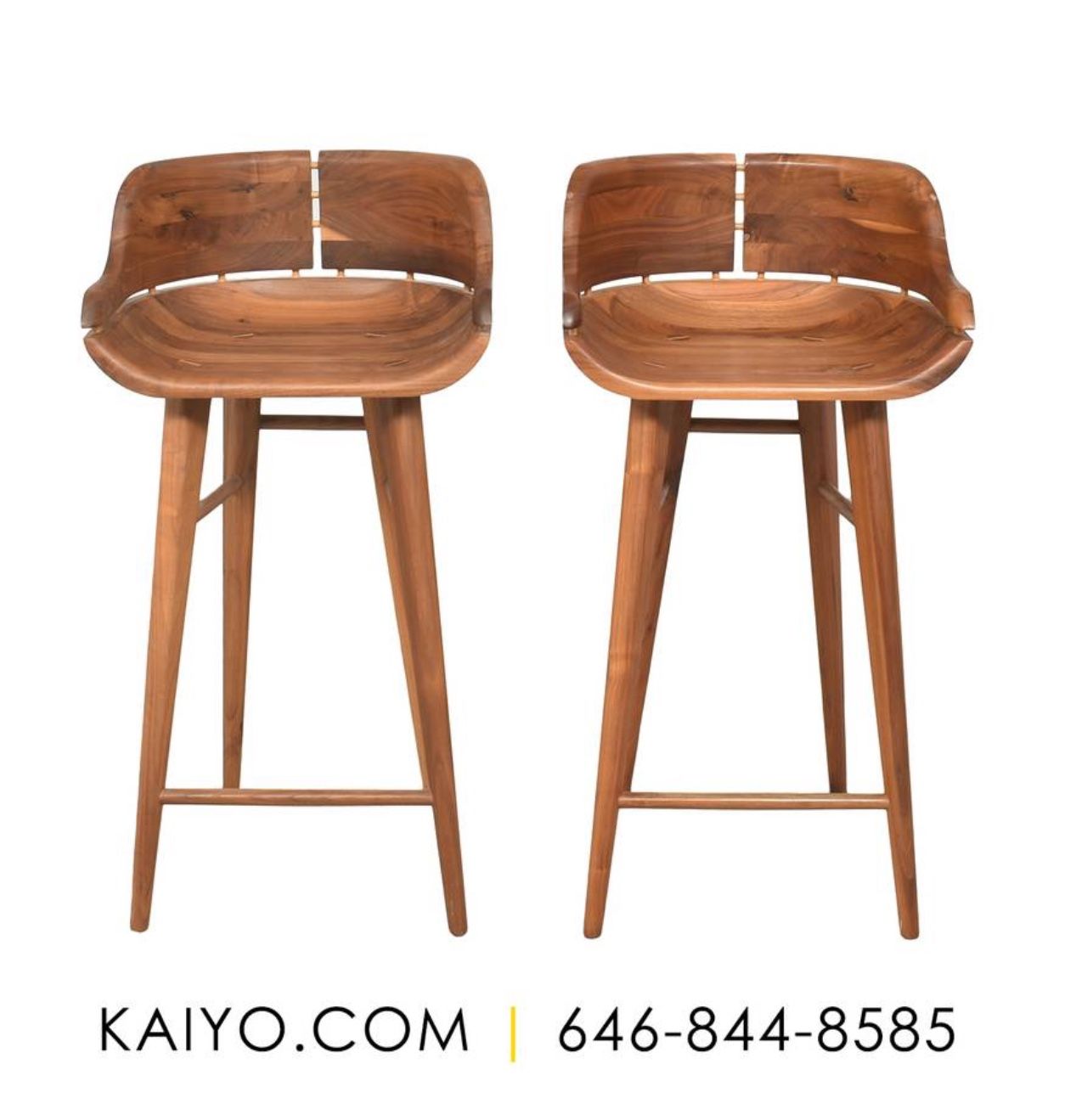 Kaiyo Organic Modernism Kurf Bar Stool Set Of 2 