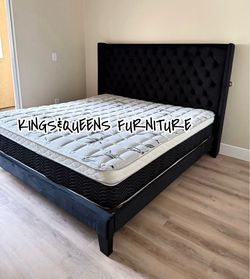King bed frame with mattress