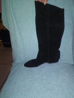 Black suede knee hi boots now $24.00
