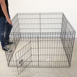 (NEW) $44 Foldable 30” Tall x 24” Wide x 8-Panel Pet Playpen Dog Crate Metal Fence Exercise Cage Play Pen