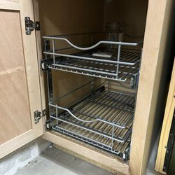 Double Metal Rollout Shelf Unit