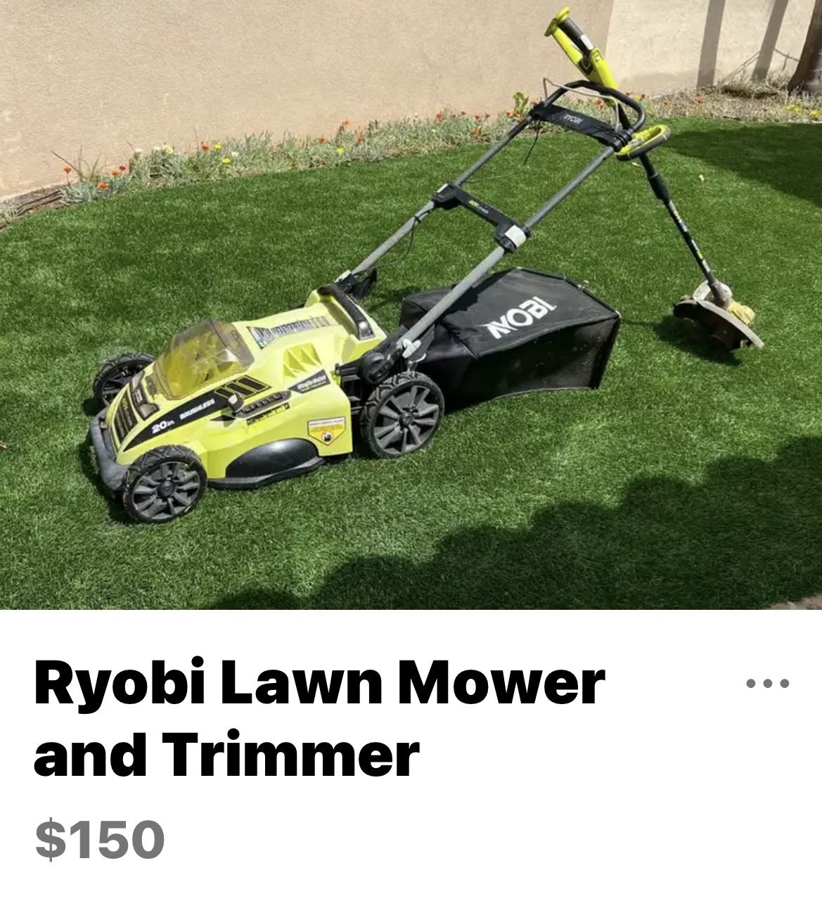 Ryobi Lawn Mower and Ryobi Trimmer