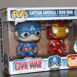 Funko Pop! Marvel Civil War Captain America / Iron Man - 2 Pack FYE Exclusive