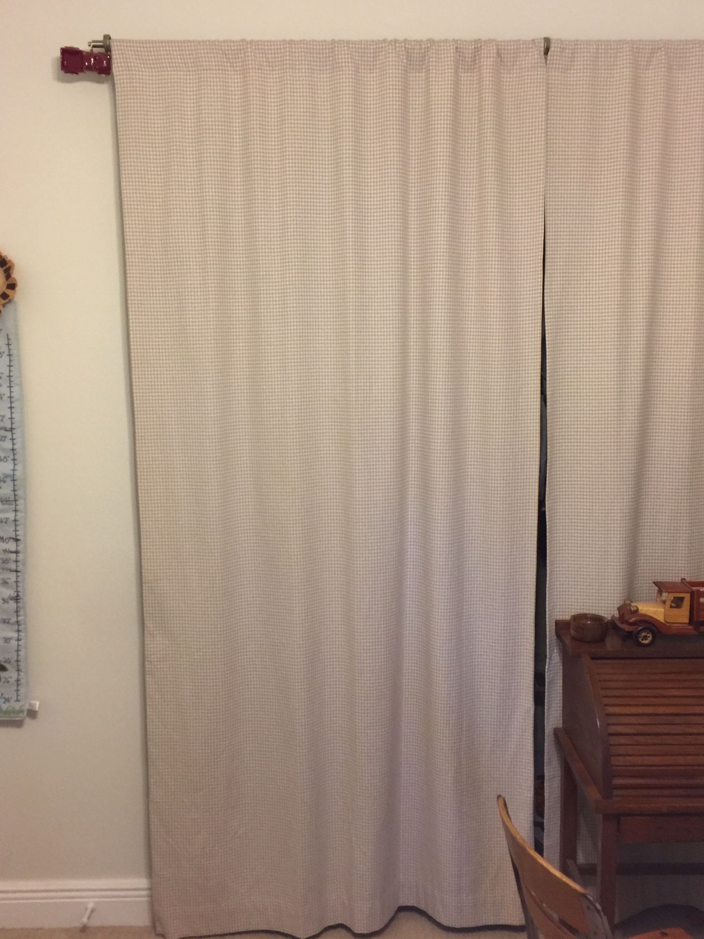 Pottery barn brown gingham curtains