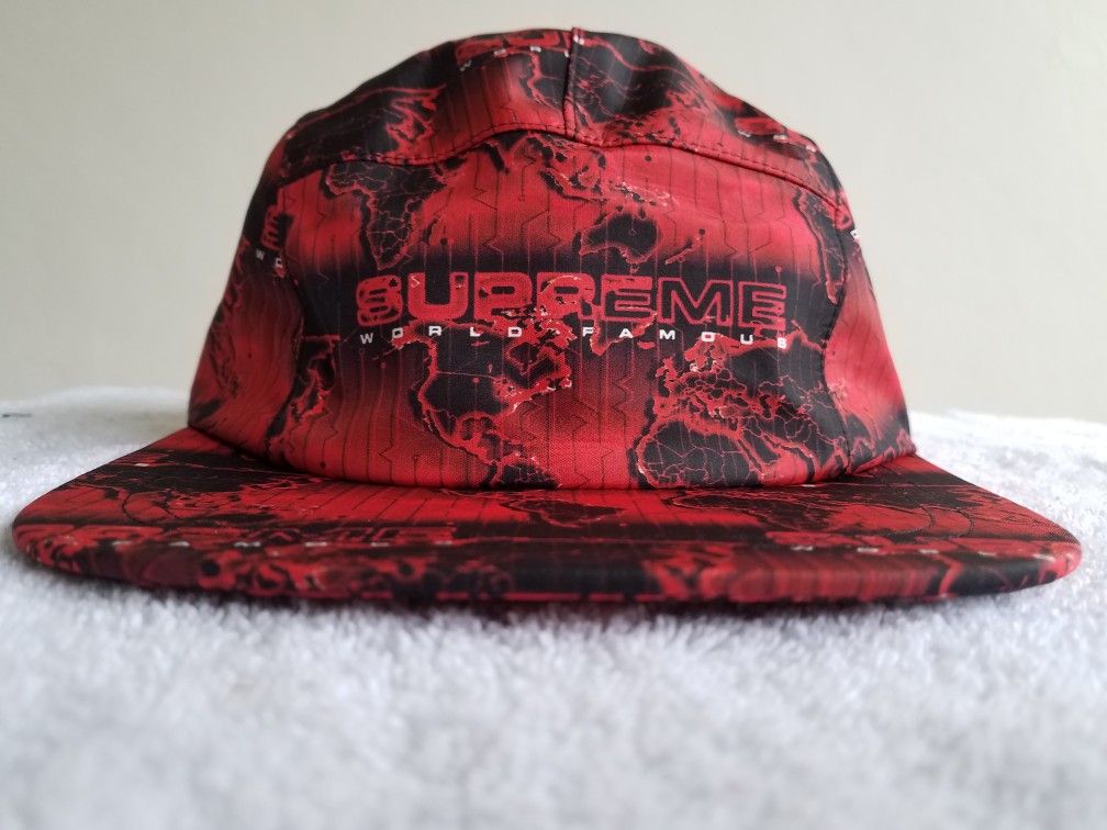 SUPREME Taped Seam World Famous Camp Cap Red, Authentic, Brand New, S/S 2018