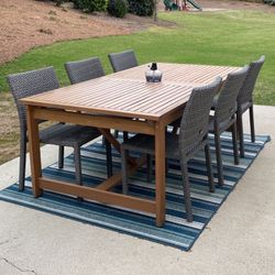 8 Chair Wooden Patio Set