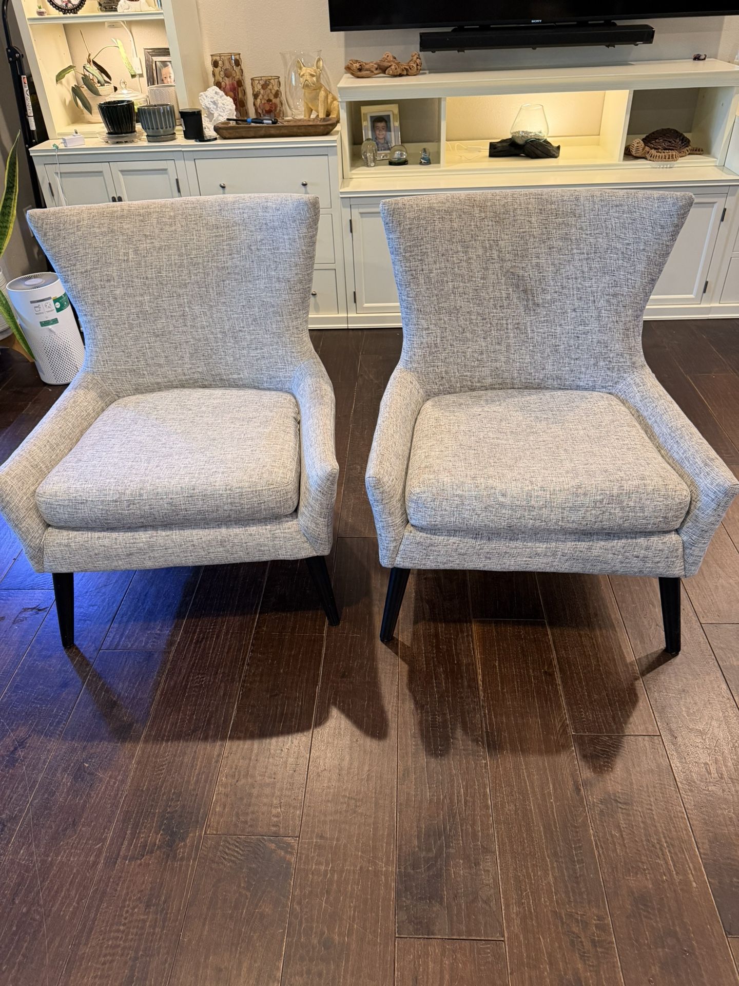 2 Gray Accent Chairs