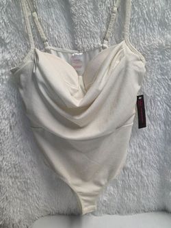 No Boundaries Shimmer Cowl Neck Bodysuit L (11-13)