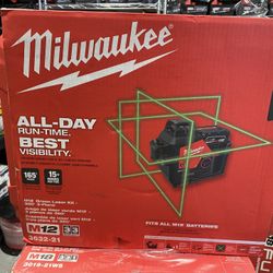Milwaukee M12 12-Volt Lithium-Ion Cordless Green 250 ft. 3-Plane Laser Level Kit with One 4.0 Ah Battery, Charger and Case