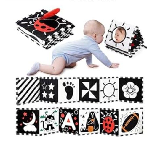 URMYWO Black and White Baby Toys, Tummy Time High Contrast Newborn Toys
