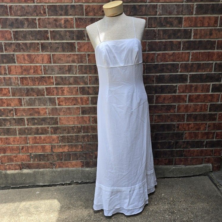 NWT Express White Midi Dress Lined Size 9/10,