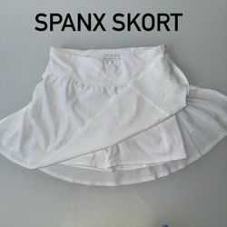 Like New (Never Worn) - Medium - SPANX Get Moving 17" Skort White Tennis Pickleball Sports Active Skirt Shorts Gym