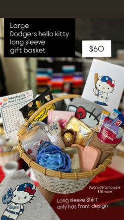 Dodgers hello kitty gift basket