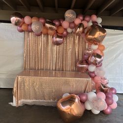 Rose gold Balloon Garland Setup