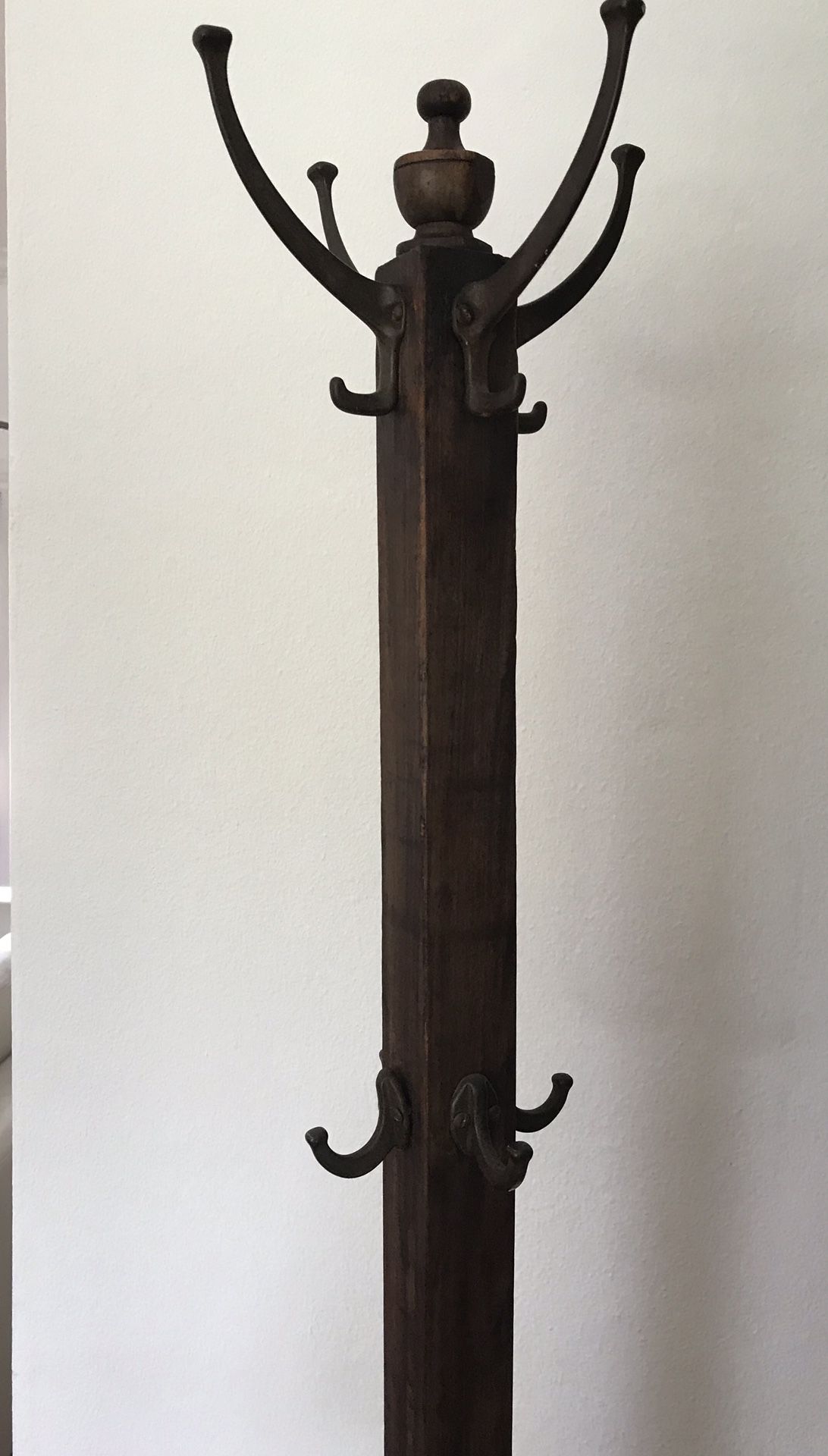 Antique wooden standing coat/hat rack