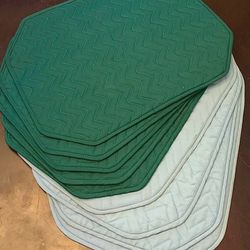 🍽️ Set of 9 Table Placemats, Stitched, Edging, Green / Blue (brand new)
