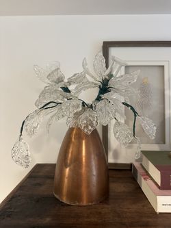 Vintage crystal Leaves  & Candle Holder Floral picks Lot Of 8