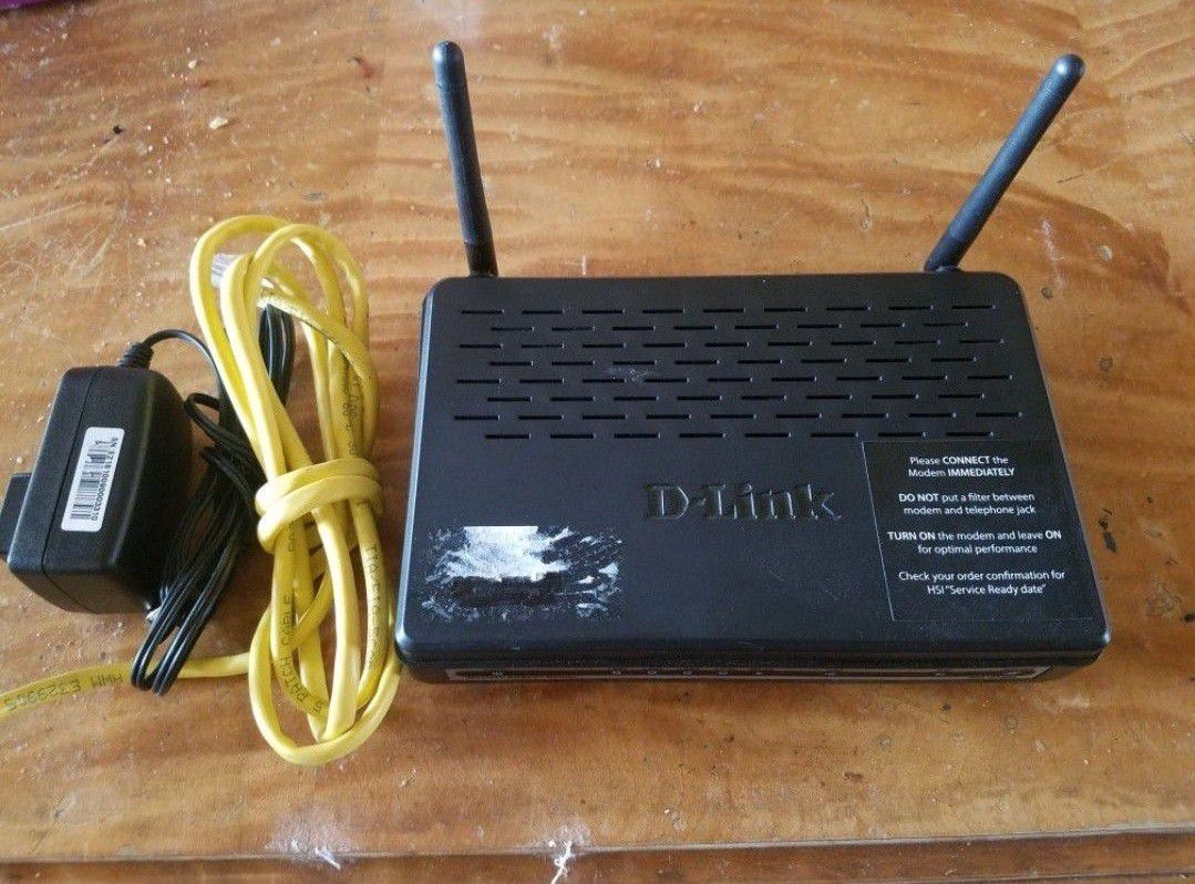 D Link modem model DSL 2750B Computer Bin 4 Shed