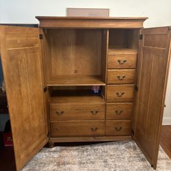 Large Solid Wood Armoire