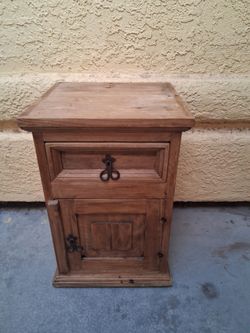 Rustic Mexican Pine Nightstand/ Side Table