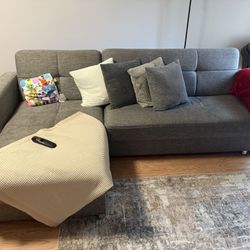 Dark Gray Futon Sectional With Storages 