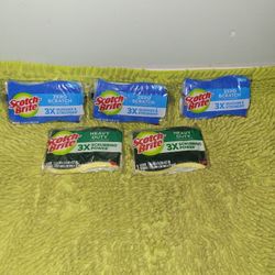 3 Zero Scratch/2 Heavy Duty Scotch Brite Sponge