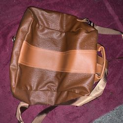 Brown Leather Backpack Purse