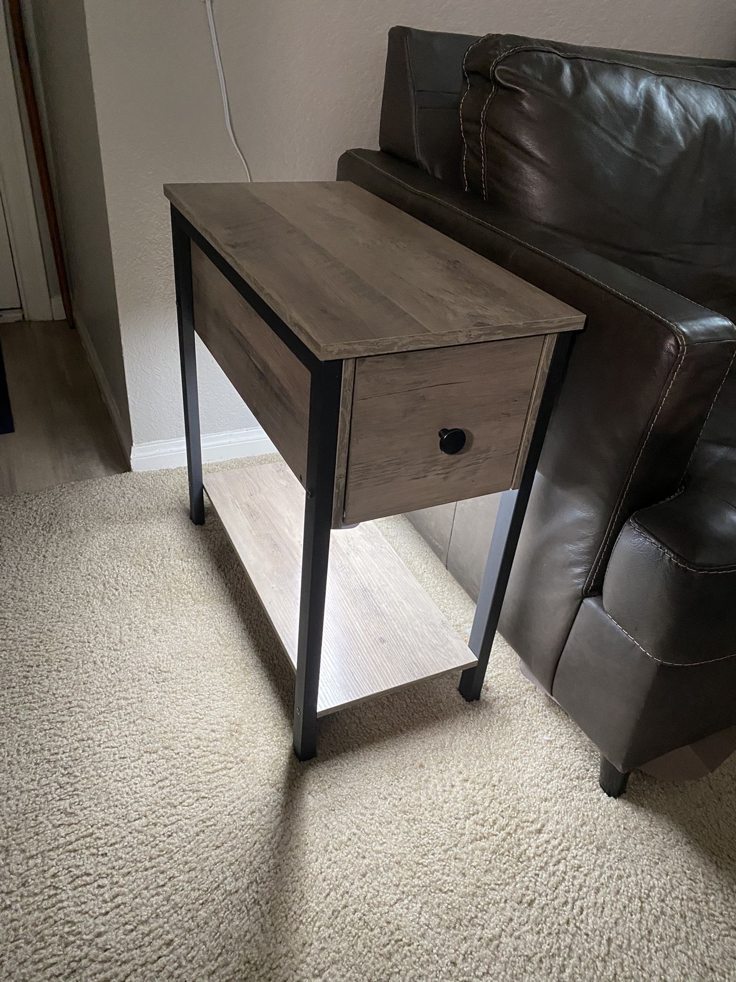 Pair of Upgraded Industrial-Style End Tables – Only $50 for BOTH (with custom lighting included!)