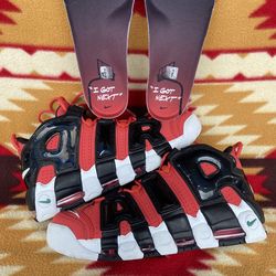 NIKE AIR MORE UPTEMPO ‘96 11.5 LOBSTER BULLS RED “I GOT NEXT”
