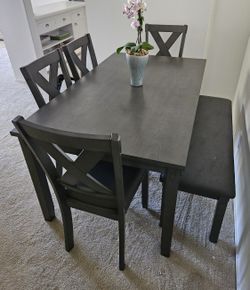 6pc Transitional Gray Dining Set 