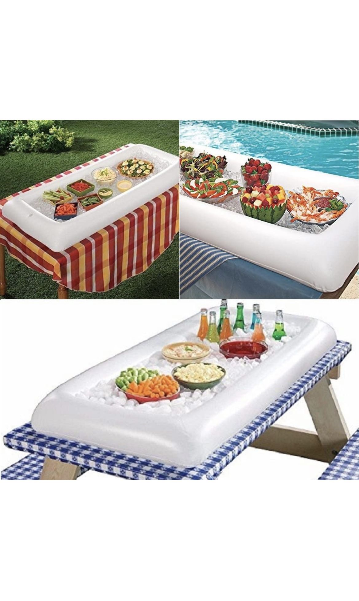 2 Packs Inflatable Pool Table Serving Bar for Parties Indoor & Outdoor