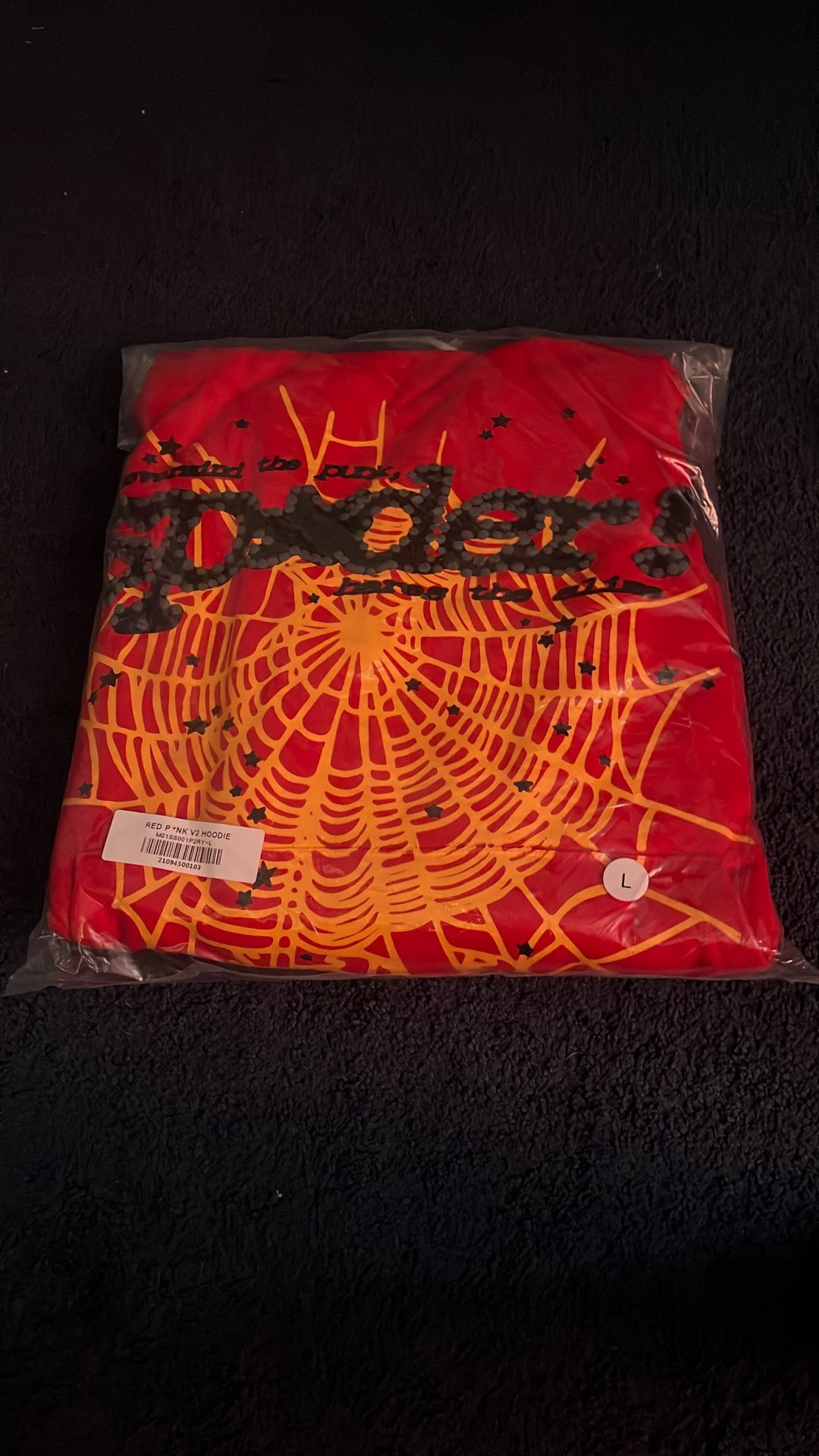 Spider hoodie red large