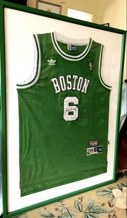Bill Russell autographed Boston Celtics Adidas jersey custom framed JSA