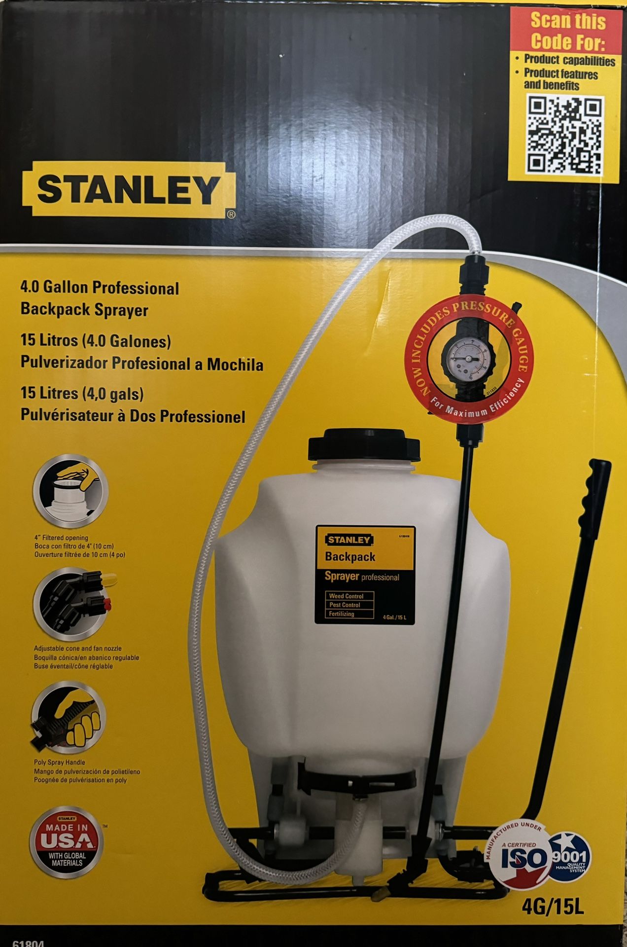 Stanley 4.0 Gallon Professional Backpack Sprayer 