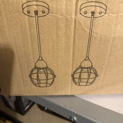 Pendant Light Black W/ Gold Trim