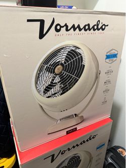 Vornado VFAN™ Sr. Vintage Fan, Large Retro Metal Air Circulator for Cooling & Decor, 3 Speeds, Adjustable Tilt,vintage white