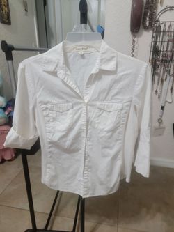 Pistae & Orchard White Button-Up Shirt Medium