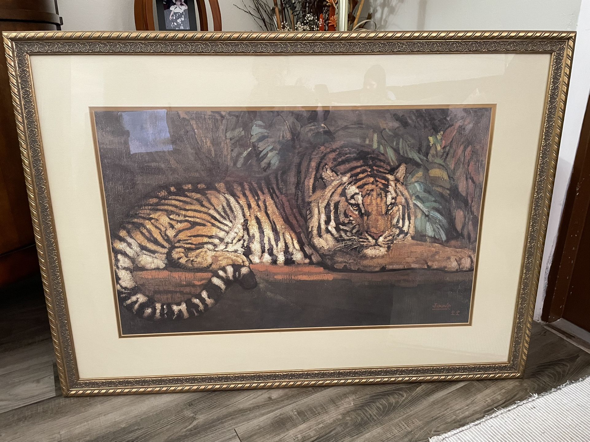 Paul Jouve Tiger Print 42” X 31” In Good Condition $60 Firm On Price