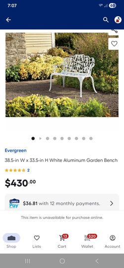 Beautiful White Grape Cast Aluminum Patio Porch Bench