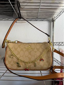 Coach purse, khaki, new