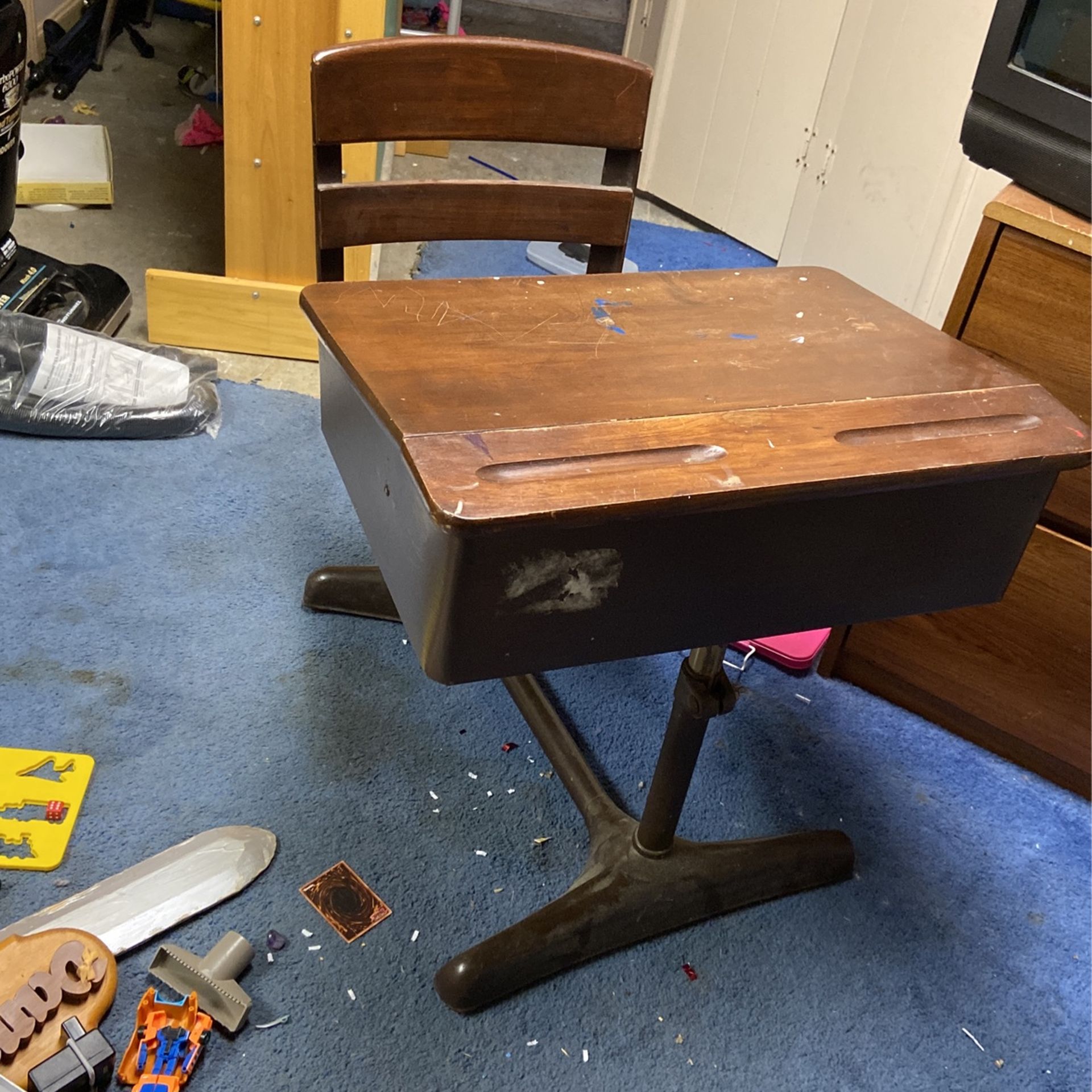 Vintage school desk and chair