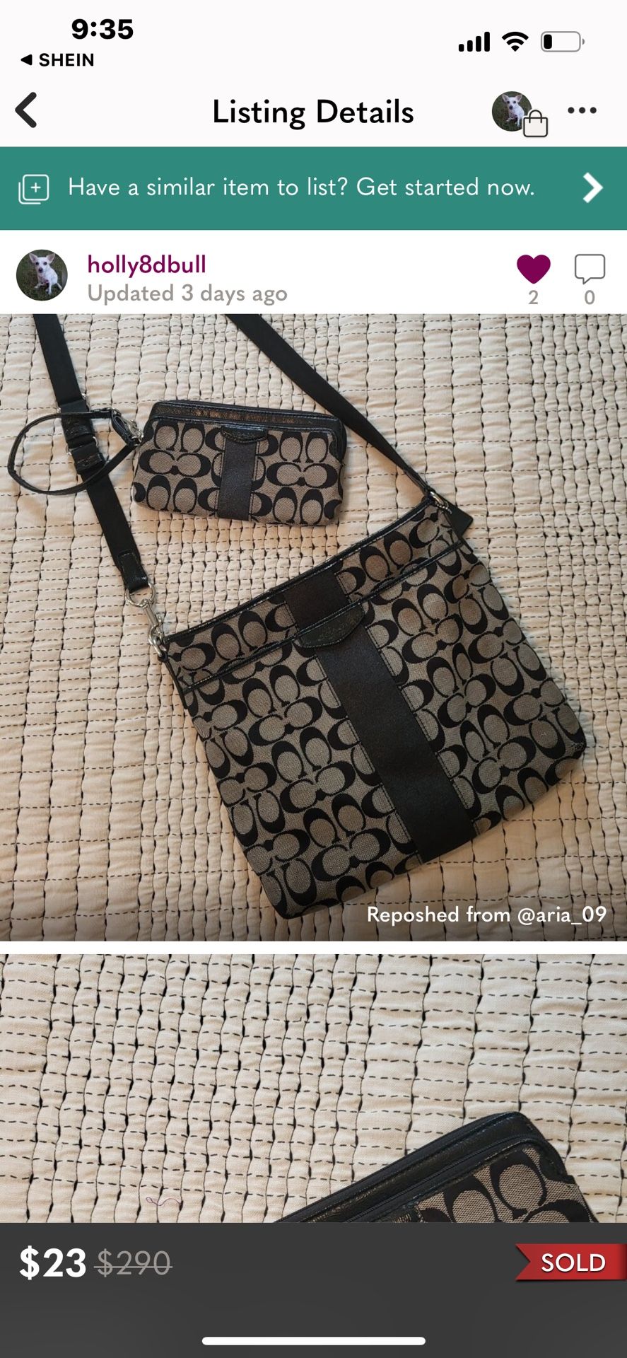 Coach Black and Gray Crossbody Bag