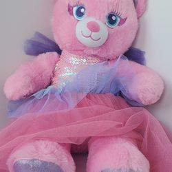 Build A Bear Pink Beary Fairy Friends Teddy Plush Plushie BABW Dress 16" Stuffie

